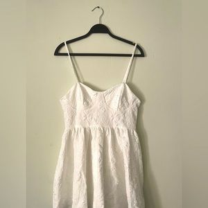 Floral Jacquard Cami Dress, mini dress, white Large